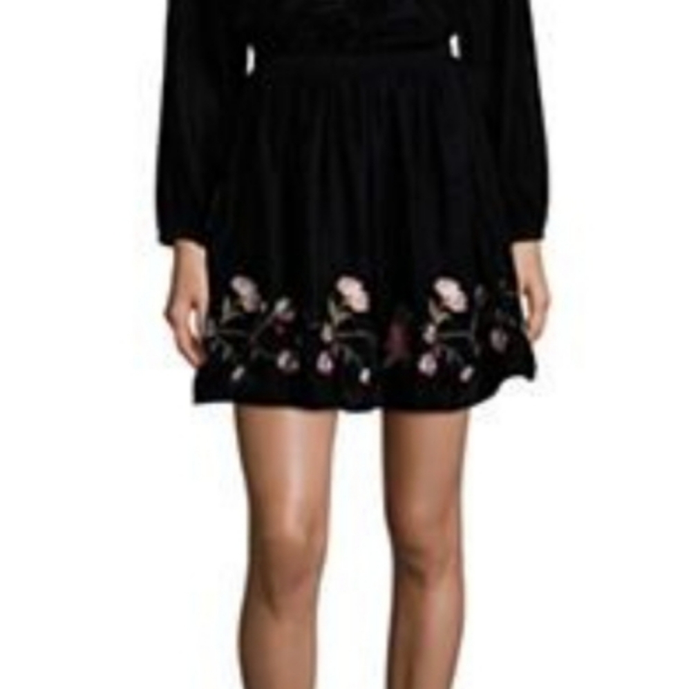 A.N.A Black Ember Boho Velvet Floral Dress